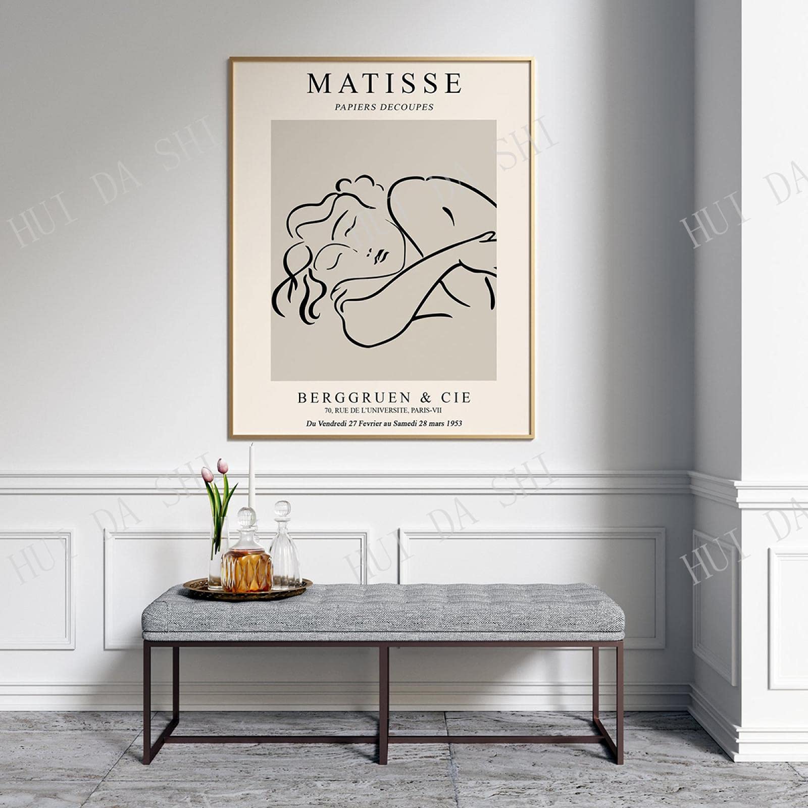 Rumlly Matisse schlafende Frau, Matisse Druck, druckbare Wandkunst, Matisse Poster, Matisse Ausstellungsplakat, Abstrakter Kunstdruck 70x100cm Rahmenlos
