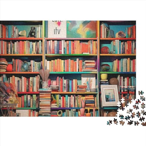 Bookshelf Puzzle 500 Teile Erwachsener, Books Puzzle 500 Teile, Bwechslungsreiche Puzzle Erwachsene, Premium Quality, Familiendekorationen 500pcs (52x38cm)