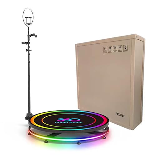 Roboraty 360-Grad-Fotokabine, 360-Grad-Fotokabine mit RGB-Ringlicht, anpassbares Logo, 360-Kamera-Fotokabine für Menschen,115cm/45.3in