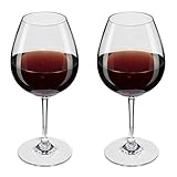 Viva Haushaltswaren #27035# 2 x bruchfestes Rotweinglas 250 ml aus hochwertigem Kunststoff, edles Weingläser Set für Outdoor-Aktivitäten etc. (wie echtes Glas)