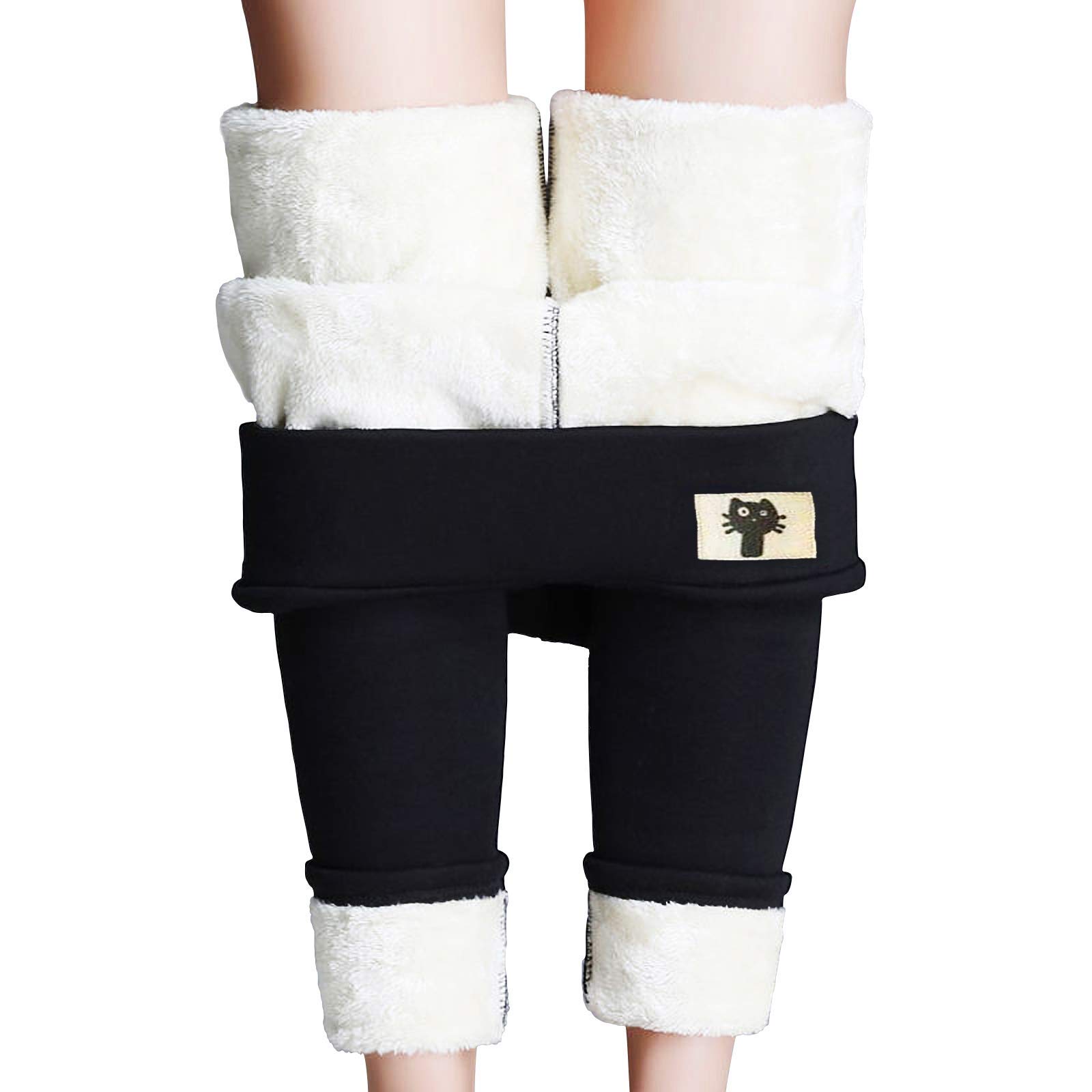 LQH -Damen Winter Warme Leggings Hohe Taille Fleece Gefütterte Leggings in Voller Länge Dehnbare Dicke Strumpfhose Thermohose,D,L
