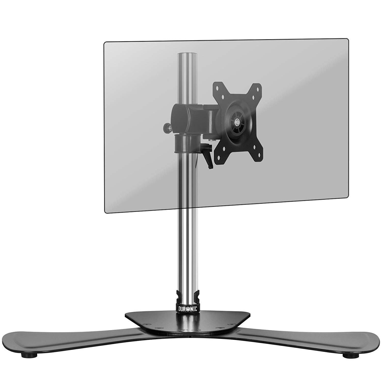Duronic DM751 Monitorhalterung | Stahl-Standfuß für Monitor bis 24 Zoll | Für Bildschirm bis 8 kg geeignet | Neigungswinkel (-) 15° | LCD OLED Display um 360° drehbar | Höhenverstellbar