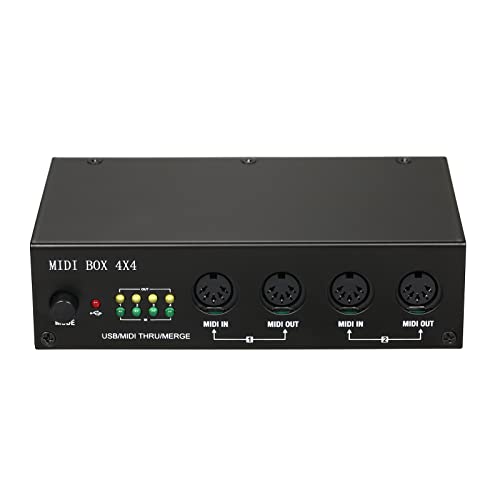 Audiokonverter,KOCAN UM4X4 USB MIDI Interface 4 IN /4 Out 64 MIDI Kanäle 4i/4o + Merge 2i4o MIDI Box 4X4