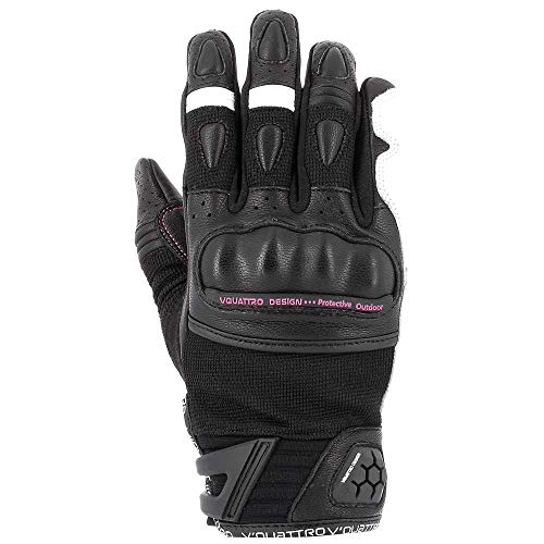 V Quattro Design Handschuhe Road Star Lady, Schwarz/Weiß, Größe XS