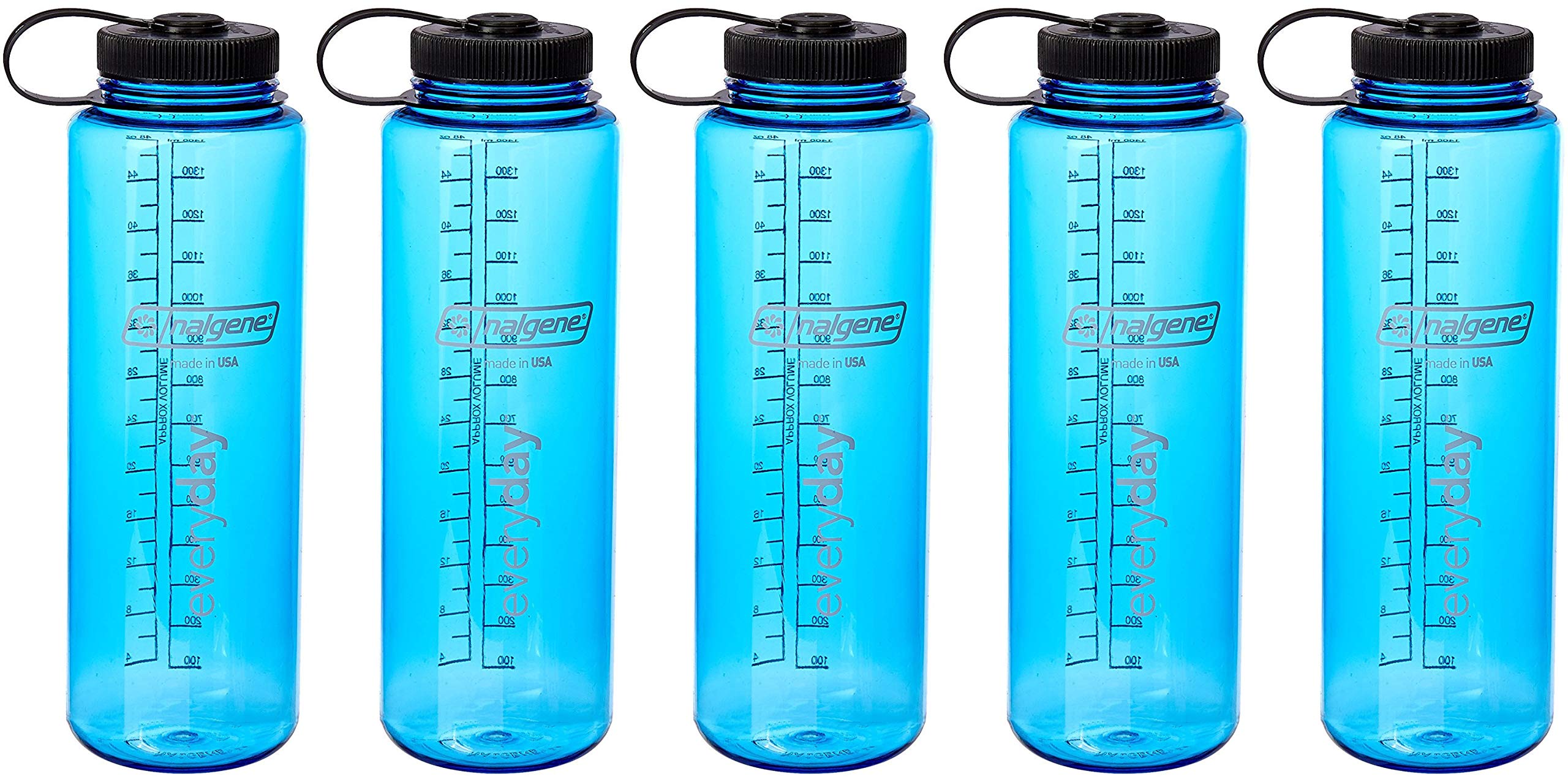 Nalgene HDPE Trinkflasche, weites Mundstück, BPA-frei, 129 ml, Unisex-Erwachsene, Blue 5-Pack