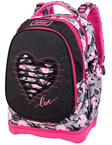 TARGET Backpack Superlight 2-seitig Petit Ripped Heart 27147, Grau-Pink, 43x32x18, Modern