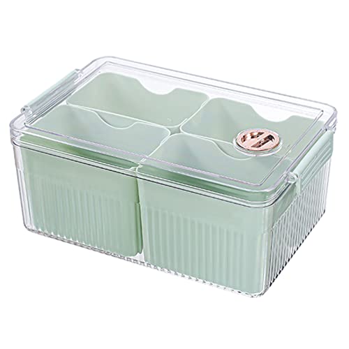 4 Grid Divider Kühlschrank Lagerung Box Mit Deckel Organisation Halter Haushalt Für Zu Hause Gemüse Lebensmittel Organisation Kühlschrank Box