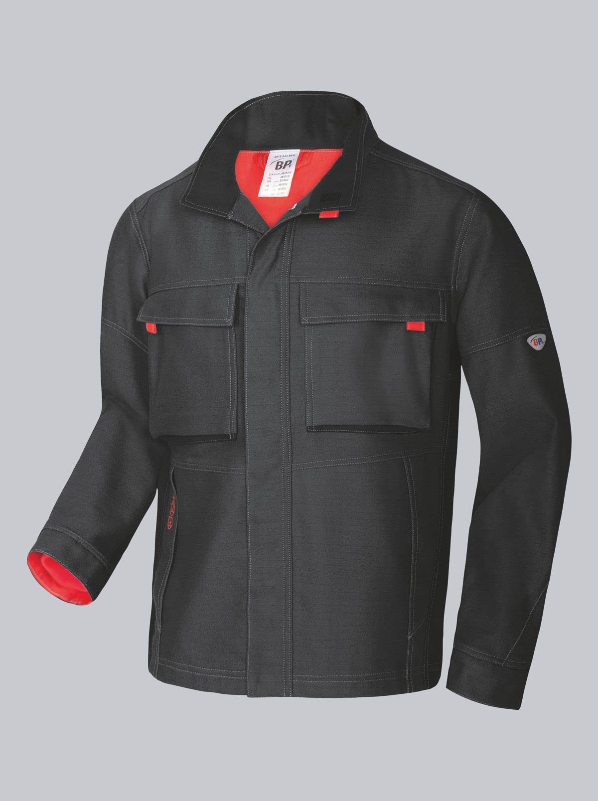 BP 2612-834-5632-56/58l Arbeitsjacke, Stehkragen mit Klettverschluss, 430,00 g/m², anthrazit/schwarz, 56/58l