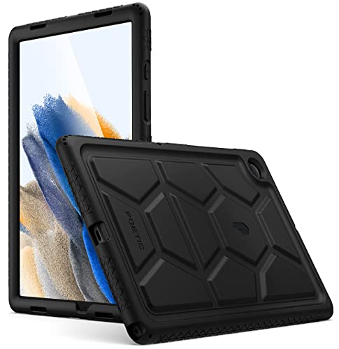 Poetic TurtleSkin Hülle für Samsung Galaxy Tab A8 Hülle 10,5 Zoll 2022, strapazierfähig, stoßfest, robust, kinderfreundlich, Fallschutz, Silikon, Schwarz
