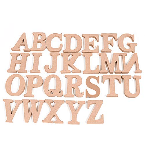 Extra große 10 cm große Vintage-Holz-Buchstaben von A bis Z, freistehend, braun, kupfer, Vintage, weiß, silber