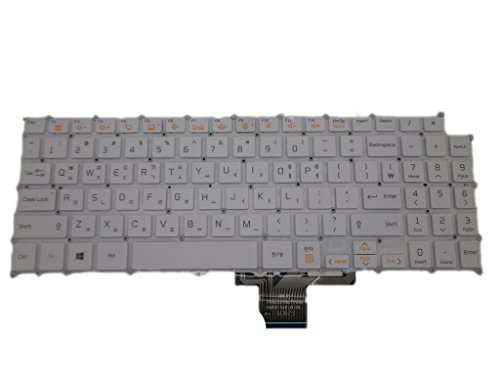 RTDpart Notebook Tastatur für LG 15Z970-GA50K 15Z970-GA55C 15Z970-GA55J 15Z970-GA77J 15Z970-GA7HK 15Z970-EA50K Korea KR weiß ohne Rahmen