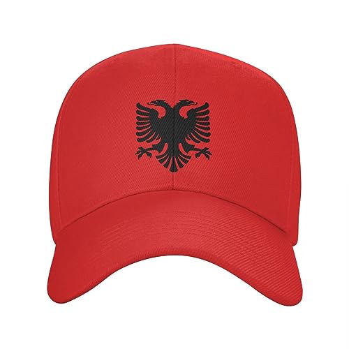 Baseballkappe Snapback Sonnenhut Flagge von Albanien Adler Baseballkappe Damen und Herren atmungsaktiv albanische Stolz Papa-Mütze Sport-Sonnenhüte Hip-Hop Geburtstagsgeschenk