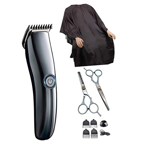 Beaupretty Haarschneidemaschine für Männer Haarschneider Set Akku Wiederaufladbare Elektrische Haarschneidemaschine mit Haarschneideschürze Haarschneideschere