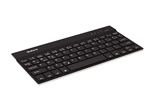 SilverHT 19329 Tastatur Bluetooth QWERTY Spanisch Schwarz - Tastaturen (Mini, Kabellos, Bluetooth, QWERTY, LED, Schwarz)