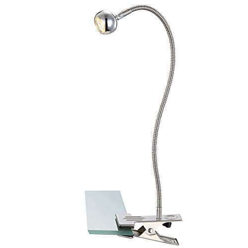 LED Schreib Tisch Lampe Ess Zimmer Lese Klemm Leuchte Chrom Flexo Spot beweglich