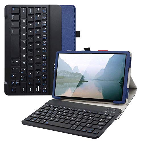 LiuShan Lenovo Tab M10 HD hülle, Abnehmbare Tastatur hülle mit Ständer für 10.1" Lenovo Tab M10 HD (2nd Gen) TB-X306X Tablet(Nicht für tab M10 Plus),Blau