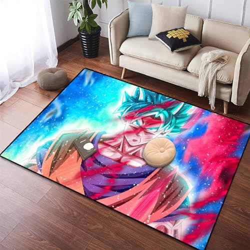 ZENCIX Anime-Teppich, rutschfest, weich, verdickt, Verriegelungskante, groß, 3D-Druck, Cartoon-Matten, Teppich für Schlafzimmer, Wohnzimmer, 120 x 180 cm, 3