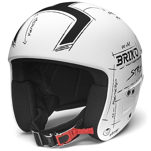 Briko Unisex – Erwachsene Helm Helmet, Matt Weiß-Schwarz, 54