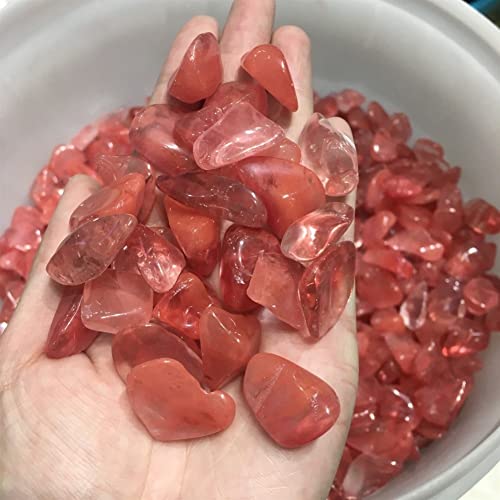 AMAZWI PEIQIYIN Naturkristall Raue Heimdekoration Roter Schmelzquarz Kristallstein Polierte Kiessteine ​​zum Dekorieren von Steinen ZUOSHUAAYIN (Size : 300g)