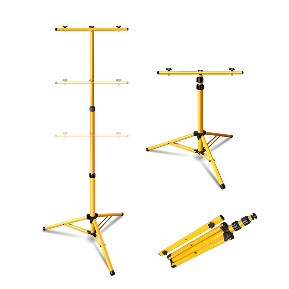 Lospitch Stativ für Baustrahler, LED Baustrahler Stativ, Strahler stativ, Dreibeinstativ für 2 LED Flutleuchten,Höhenverstellbar Strahler StahlStativ von 60 bis zu 158cm