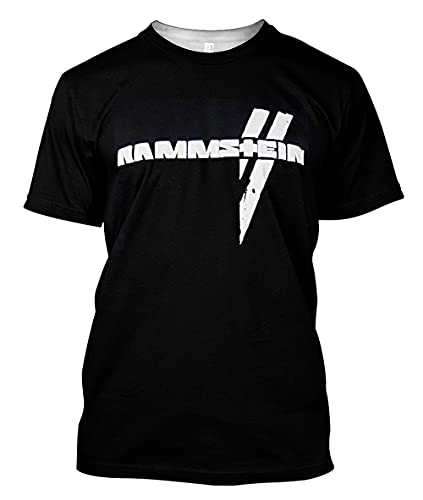 Rammstein Herren T-Shirt Weisse Balken Offizielles Band Merchandise Fan Shirt schwarz mit einfarbigem Front und Back Schaumdruck (3XL, Schwarz)