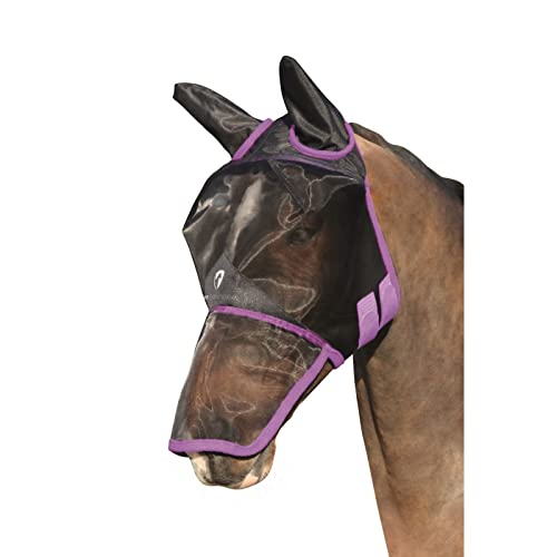 Hy Mesh Full Face with Ears and Nose Fly Mask Full Size Black Grape Royal