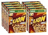 Nestlé Lion Cereals (Schoko Cerealien mit Karamell und 41% Vollkorn, Frühstücksflocken mit Vitaminen und Mineralstoffen) 8er Pack (8 x 400 g)