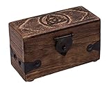 Schatztruhe „Keltic Mini“, Geschenkbox aus Massivholz, mit geschnitztem keltischen Knoten 17x7,5x10cm