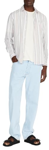 Sisley Mens Trousers 4P7YSE01H Pants, Light Blue Denim 901, 36