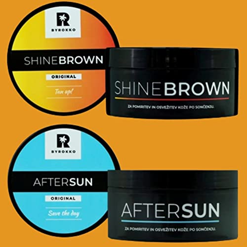 BYROKKO SHINE BROWN Bräunungscreme & kühlende After Sun Creme - 2IN1 SET | Holen Sie sich eine natürliche und 3x schnellere Bräunung und halten Sie Ihre Hautfeuchtigkeit im Gleichgewicht!
