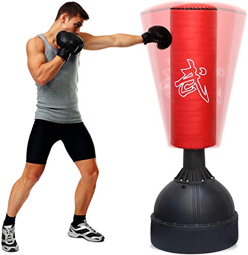 EYEPOWER Freistehender Boxsack für Kinder und Erwachsene - 160cm Standboxsack Set - Box Punching Bag