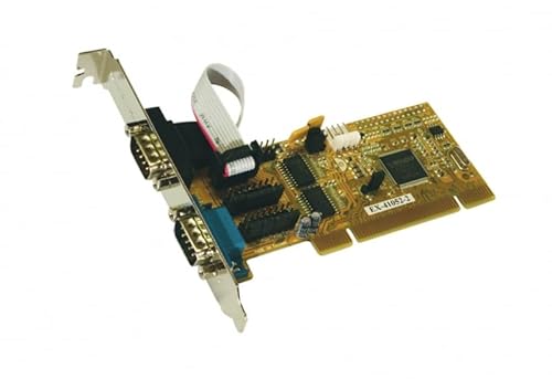 EXSYS EX-41052-2 Eingebaut Seriell Schnittstellenkarte/Adapter - Schnittstellenkarten/Adapter (PCI, Seriell, RS-232, 1 x 9 pin D-SUB, MosChip MCS9865IV-AA, Grau, Gelb)