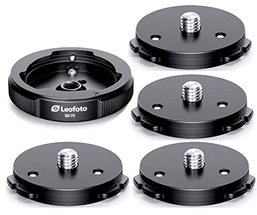 Leofoto QS-70K 70 mm QS-70 Quick Link Set + 4 Q70 70 mm QR Platten Stativ Kugelkopf Schnellspanner Befestigungsset