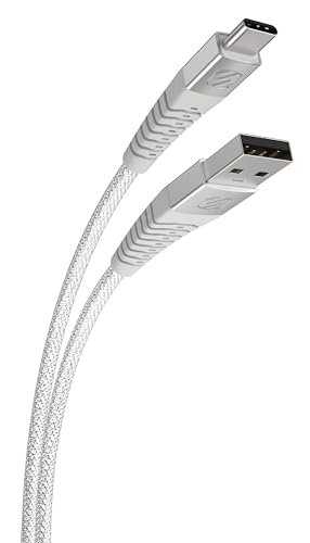 Scosche HDCAB4WT-SP Strikeline Robustes Premium-USB-A auf USB-C-Ladekabel, schnelles Laden und Datenübertragung, 1,2 m, geflochtenes USB-auf-Typ-C-Ladekabel (weiß)