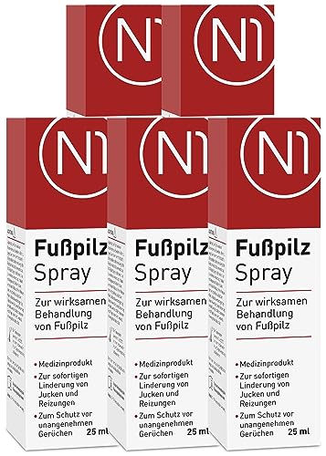N1 Fußpilz Spray 125 ml - lindert Juckreiz & Reizungen - Fußpilz Creme/Hautpilz Creme - Medizinprodukt - Fusspilz Behandlung schnell intensiv Creme - Fusspilzmittel Spray