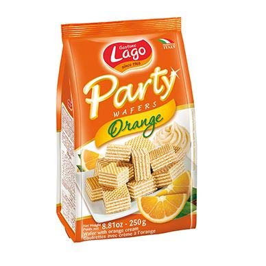 Lago Party Waffeln Orange - 250g - 4er-Packung