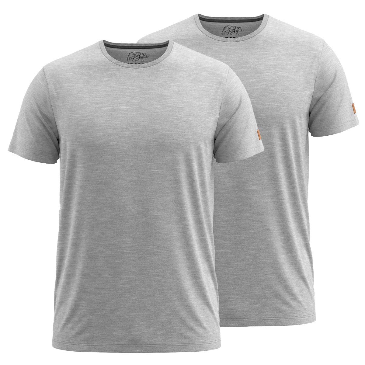 FORSBERG T-Shirt Doppelpack zum Sparpreis einfarbig Rundhals hochwertig robust bequem guter Schnitt, Farbe:hellgrau, Größe:XL