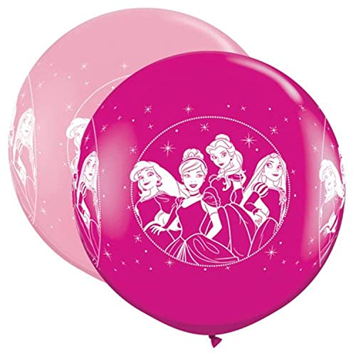 Qualatex Disney Princess 49574 Latex-Luftballons 02ct 91,4 cm, rund, Pink & Berry