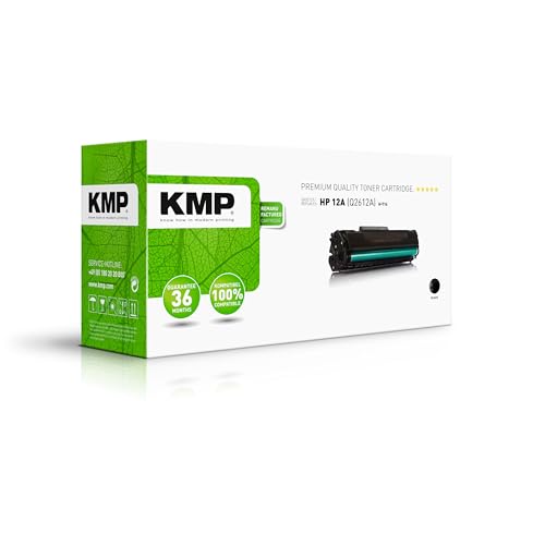 KMP Toner für HP Laserjet 1010/1012 / 1015 - Druckkartusche Schwarz - Kompatibel - Tonerkartusche für HP 12A - Office Druckerkartusche