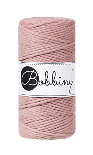Bobbiny Reines Makramee-Seil, gekämmt, 3 mm (Blush) 100 m