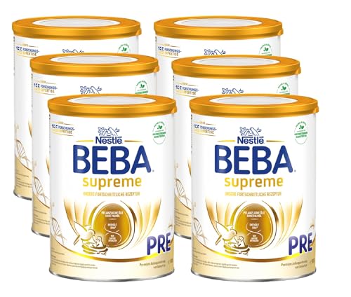 Nestlé BEBA SUPREME PRE Anfangsnahrung: von Geburt an, Pulver, mit Omega 3, 6er Pack (6 x 800g)