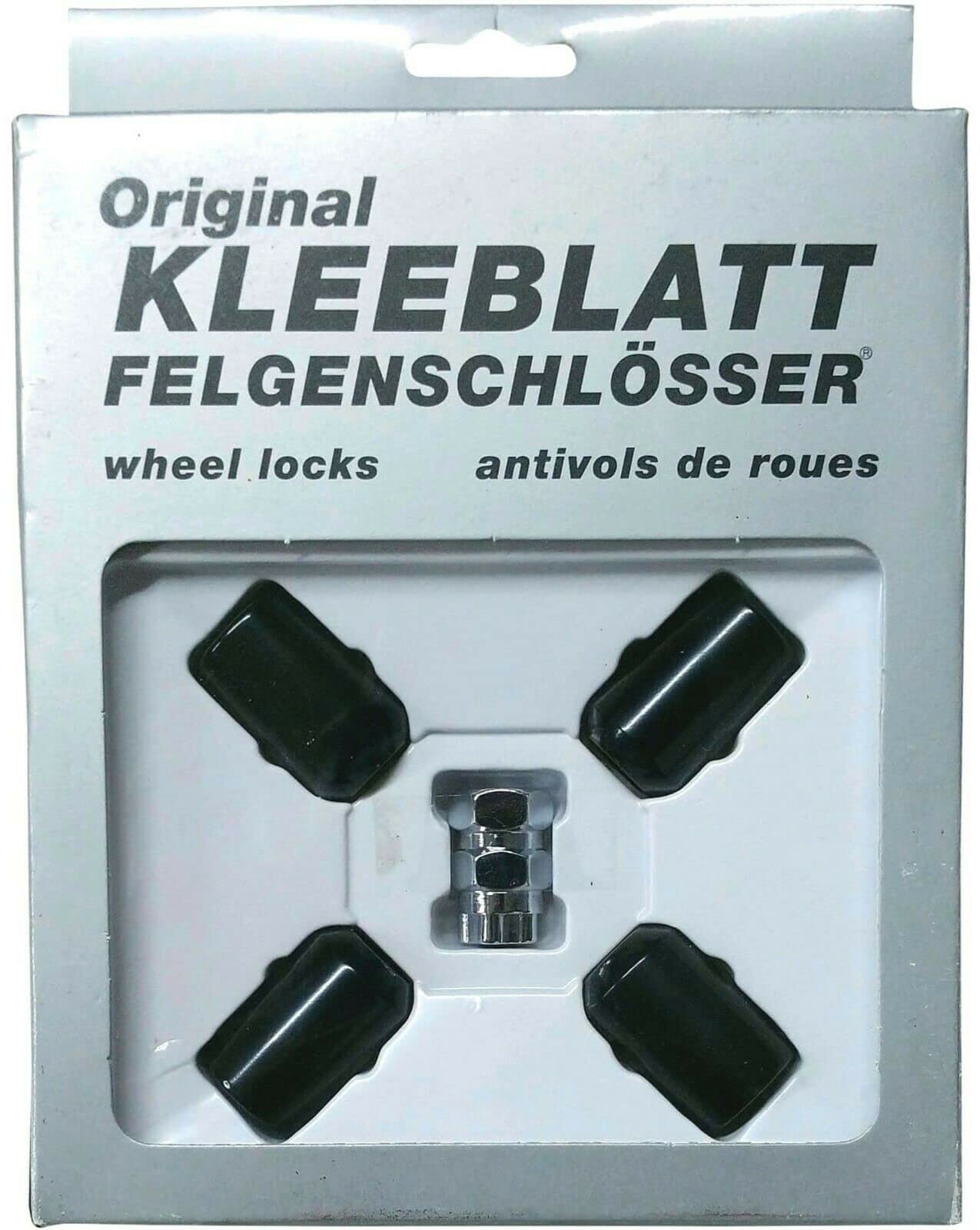 KLEEBLATT Felgenschloss-Muttern m14x1.5 Kugelbund kompatibel mit Porsche 911 928 944 968 4x schwarze Felgenschlösser Felgenschloss-Muttern Felgensicherung Radsicherungsmuttern Radsicherung TYP 911
