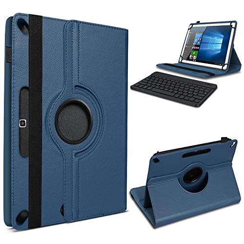 UC-Express Tablet Schutz Hülle kompatibel mit Teclast T50 Bluetooth Tastatur QWERTZ Tasche Keyboard Kunstleder Standfunktion 360 Drehbar Cover Case, Farben:Blau