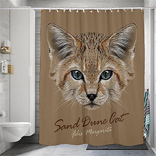Duschvorhang, Anti-Schimmel Süße Katze Wasserabweisend Waschbar Duschvorhäng Polyester Badvorhang 120 x 200 cm