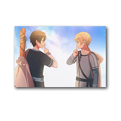 SAO Sword Art Online Anime Poster Brother Wandkunst Poster Scroll Leinwand Gemälde Bild Wohnzimmer Dekor Heimgerahmt 40 x 60 cm