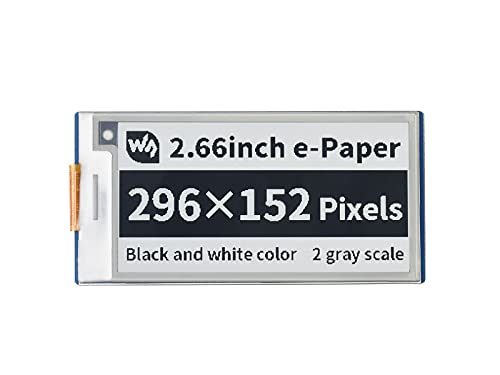 2.66 Zoll E-Paper E-Ink Display für Raspberry Pi Pico 296×152 Zweifarbiges Schwarz/Weiß E-Ink Bildschirm Anzeigemodul 3.3V SPI-Schnittstelle Teilweise Aktualisierung Unterstützen