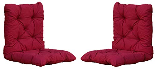 Ambientehome Sitzkissen Auflage Sitzpolster, 98 x 50 x 8 cm, 2er Set, rot