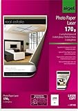 SIGEL Laserpapier Photo Paper glossy, A4, 170 g/m², weiß, glänzend (200 Blatt), Sie erhalten 1 Packung á 200 Blatt