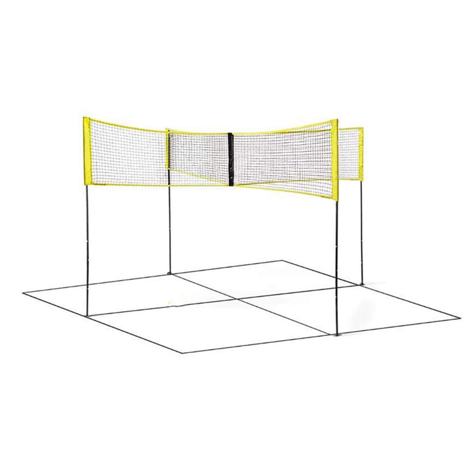 Nrkin Beachvolleyball Netz Set, Volleyball Netz,Beachvolleyball-Netz,volleyballnetz 4 Personen,Tragbares PE Langlebiges Cross Volleyballnetz Trainingsnetz.- 150cm 50cm/59.0619.69in On Each Side