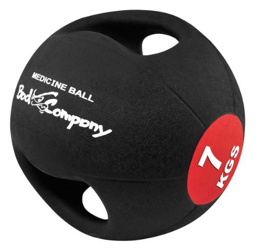 Bad Company I Pro-Grip Medizinball I Fitnessball mit Doppelgriff I Einzeln oder im Set I 7 Kg